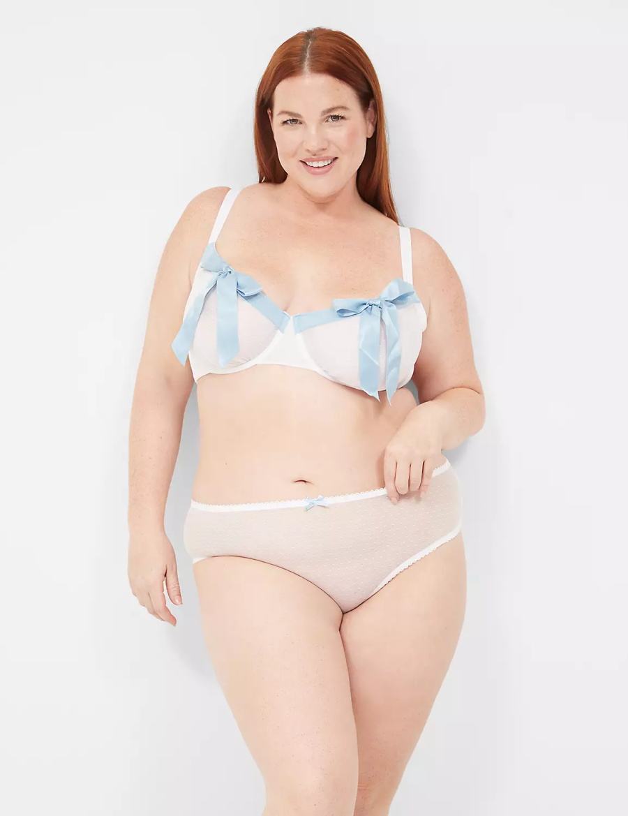 White Lane Bryant Bow-Back Sheer Women Briefs | RHS3888OI