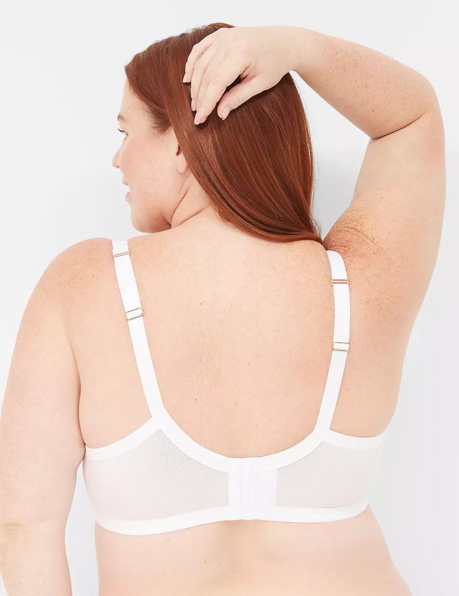 White Lane Bryant Bow-Front Sheer Unlined Women Balconette Bra | BNX1755NS