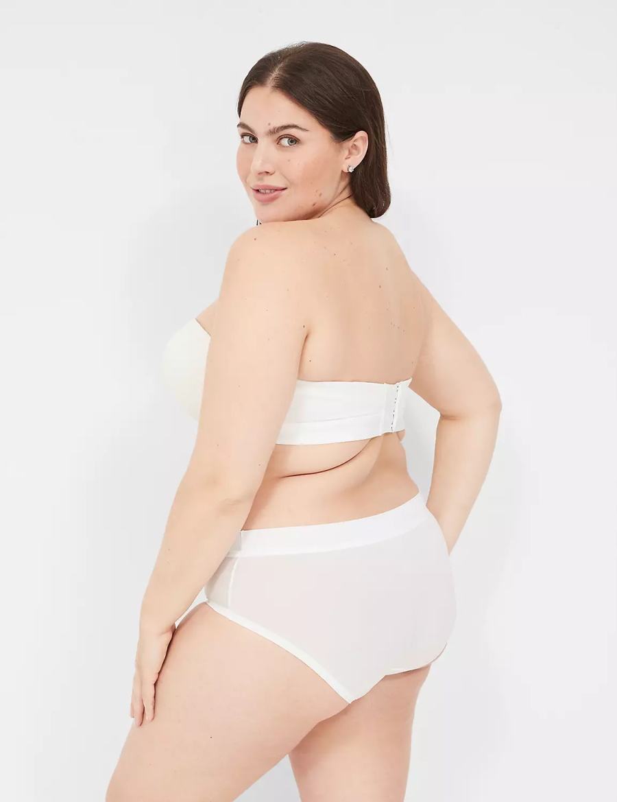 White Lane Bryant Comfort Bliss Lightly Lined Multi-Way With Lace Women Strapless Bra | YGY8523YY