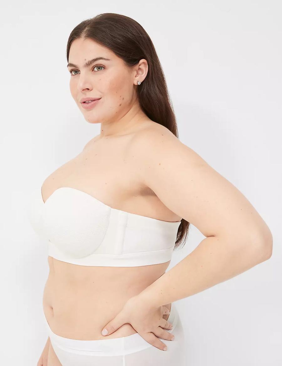 White Lane Bryant Comfort Bliss Lightly Lined Multi-Way With Lace Women Strapless Bra | YGY8523YY