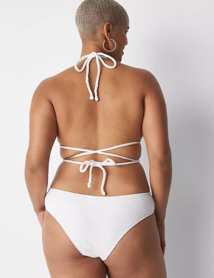 White Lane Bryant Crinkle Dipped Tanga Swim Women Bikini Bottom | FGQ495JJ