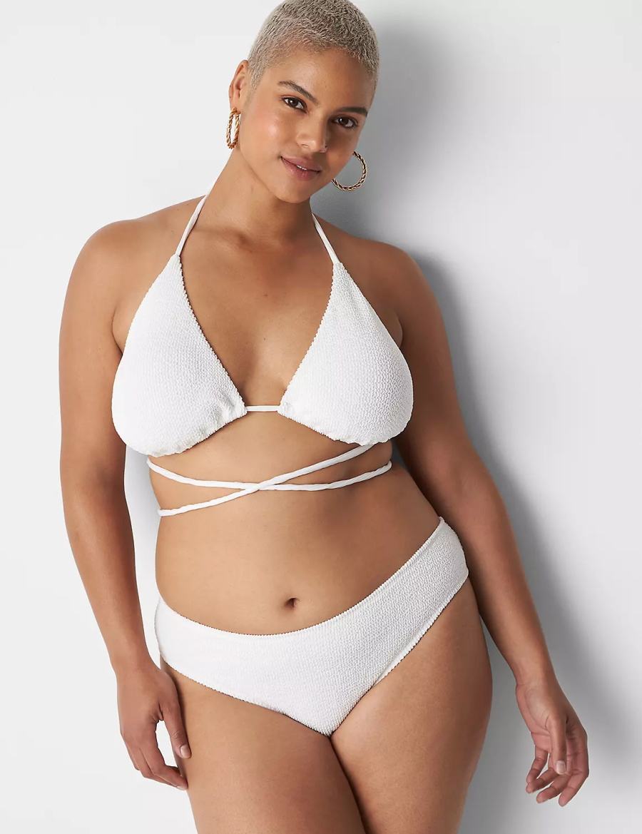 White Lane Bryant Crinkle Dipped Tanga Swim Women Bikini Bottom | FGQ495JJ