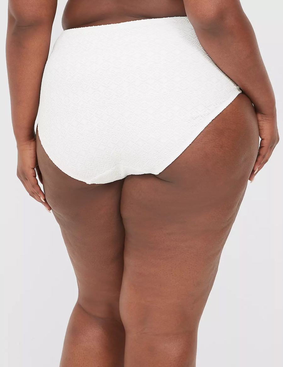 White Lane Bryant Crochet Mid-Rise Swim Women Briefs | QWC2446NQ