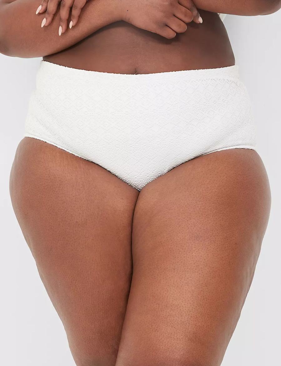 White Lane Bryant Crochet Mid-Rise Swim Women Briefs | QWC2446NQ