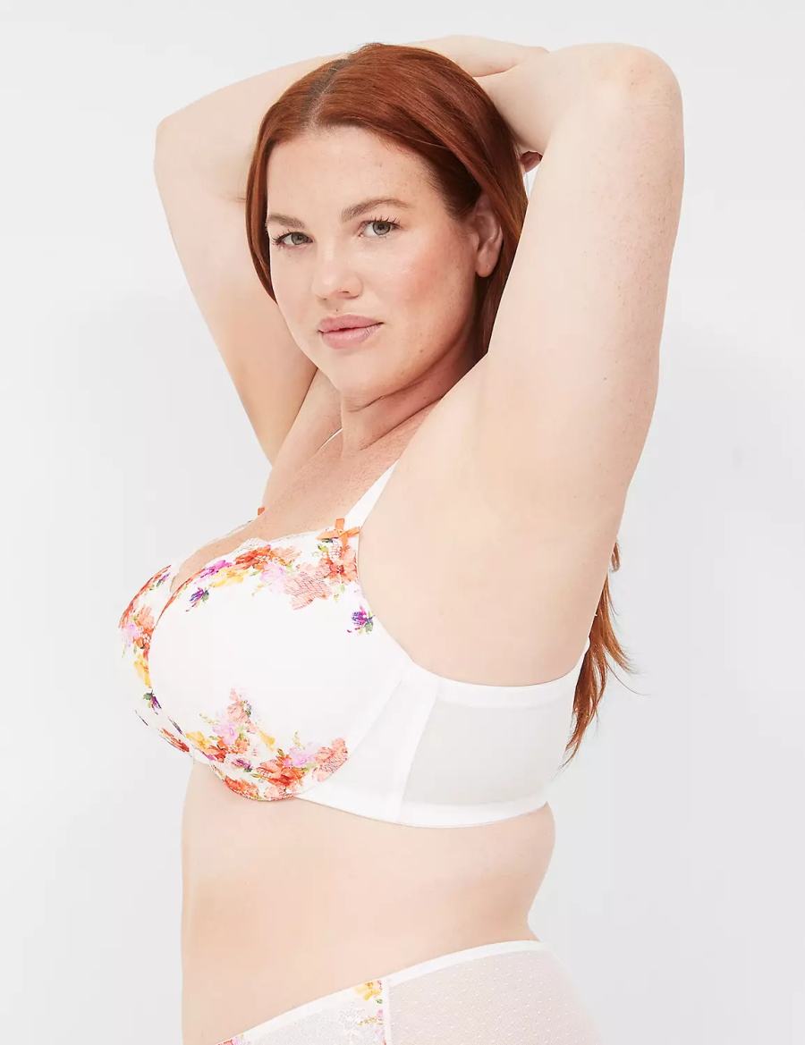 White Lane Bryant Digital Print Lace Boost Women Balconette Bra | NOQ7715AK