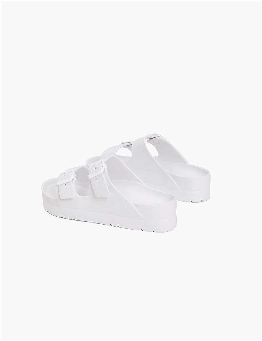 White Lane Bryant Double-Band Women Slide Sandals | VMH10064TD