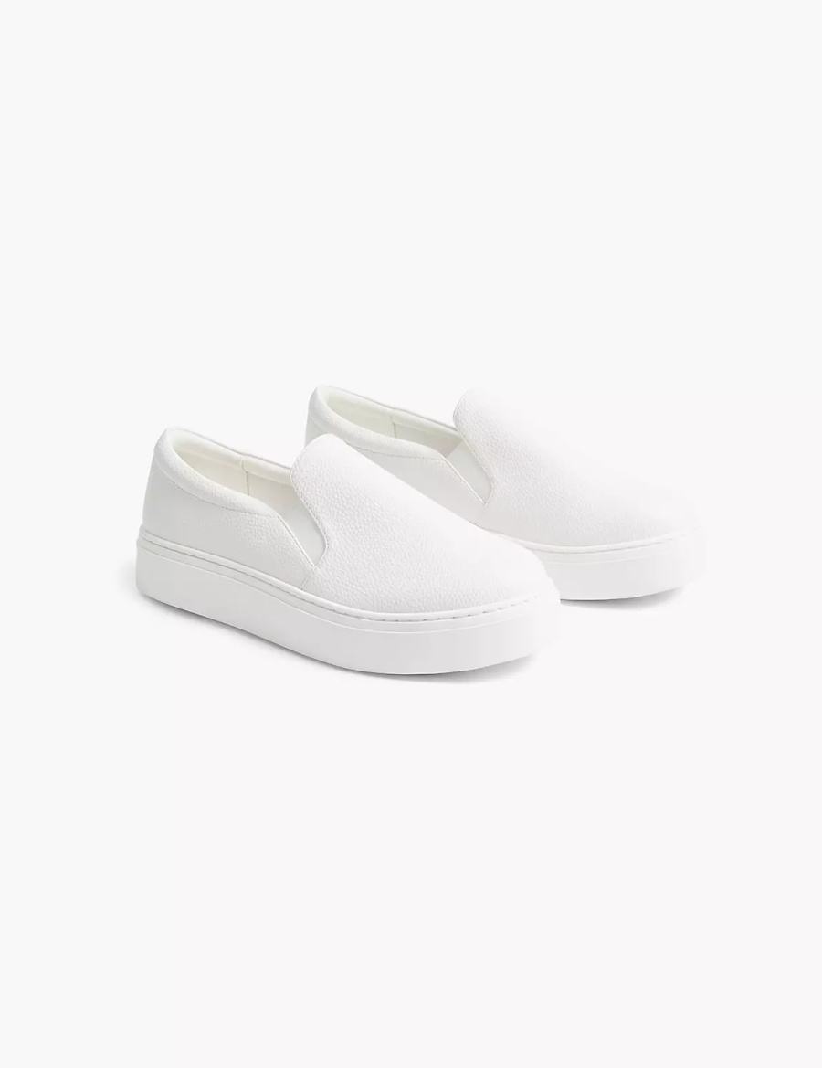 White Lane Bryant Dream Cloud Slip-On Faux-Leather Platform Women Sneakers | AND5592WW