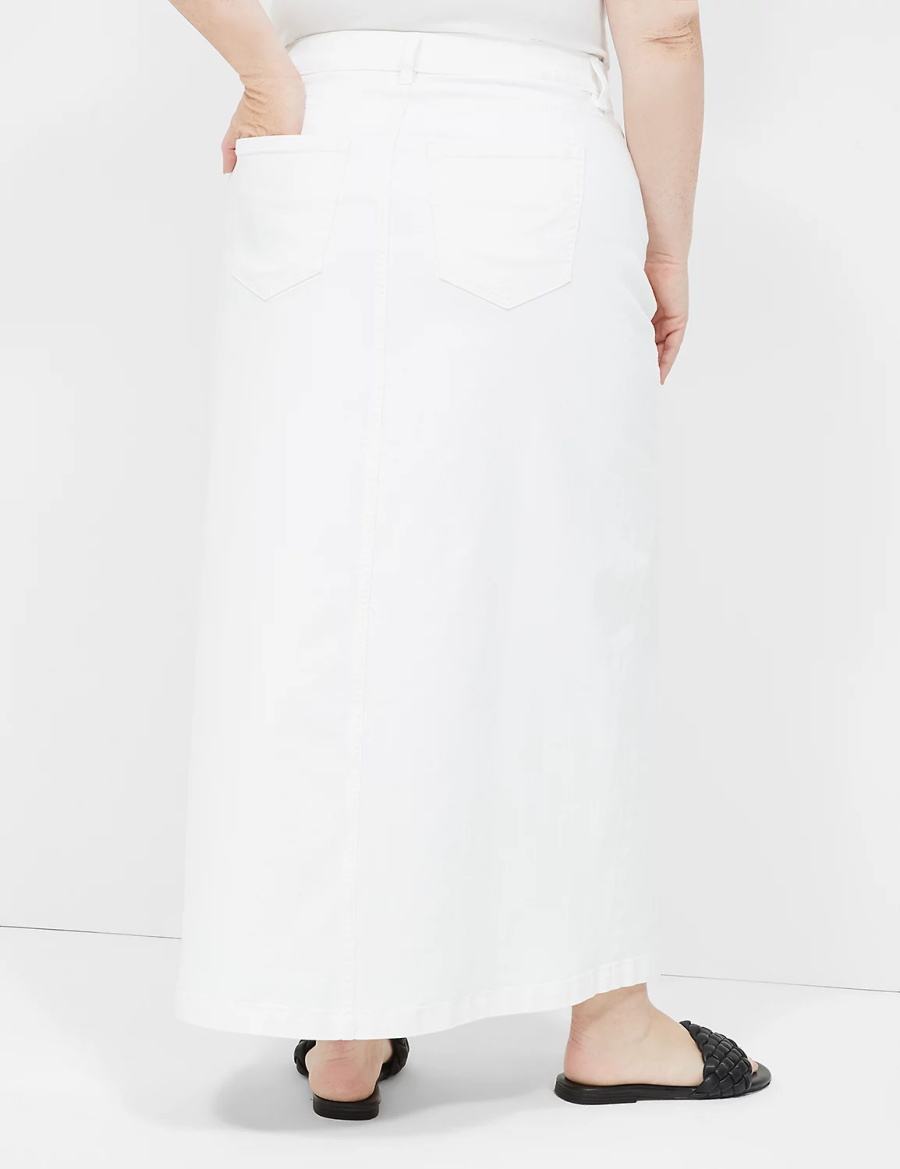 White Lane Bryant High-Rise Denim Maxi Women Skirts | VQM3075SD