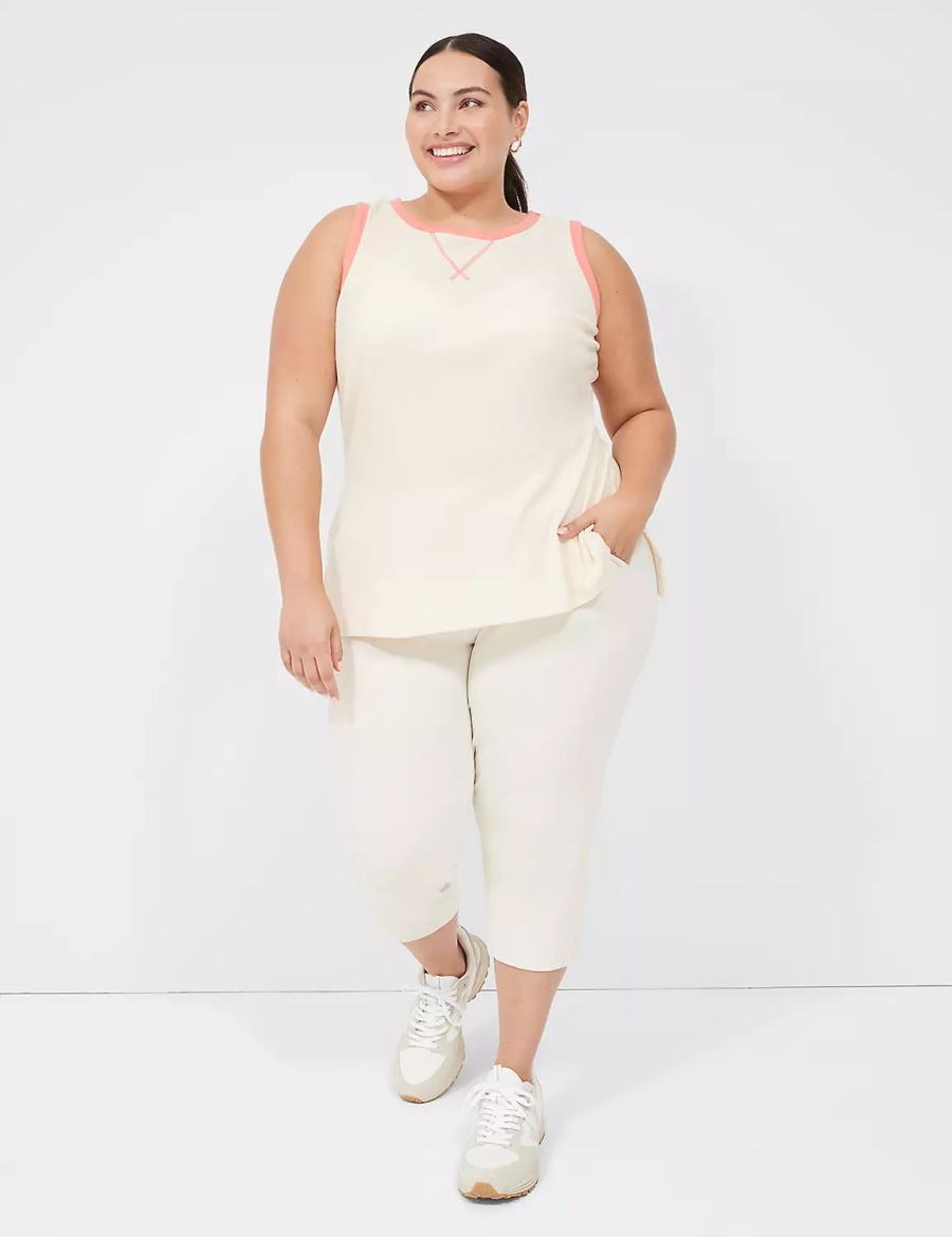 White Lane Bryant LIVI Crew-Neck Rib Women Tank Top | MRG3284MC