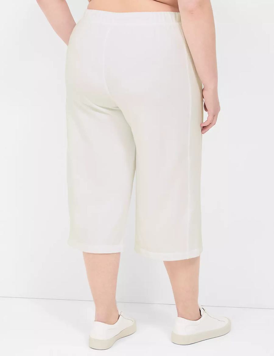 White Lane Bryant LIVI French Terry Relaxed Straight Capri Women Pants | GIP3314NZ