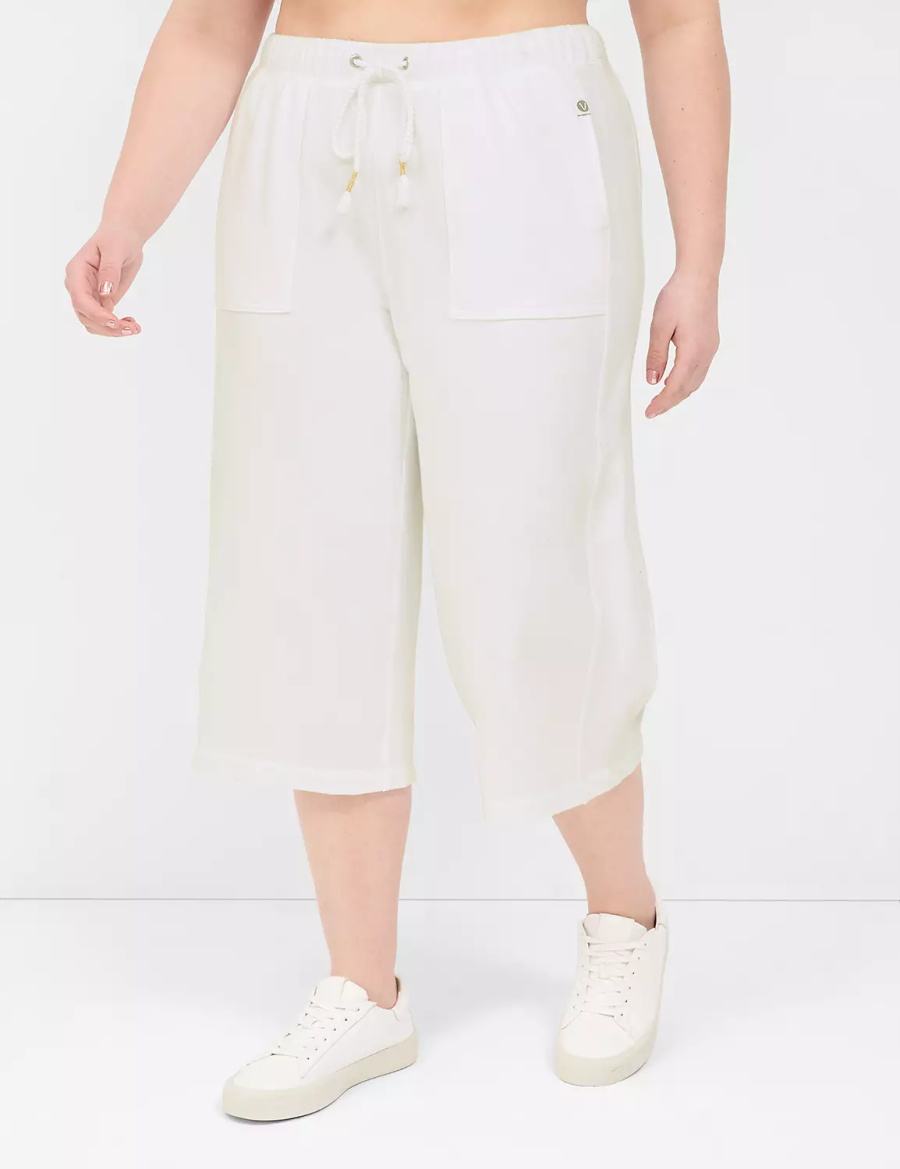 White Lane Bryant LIVI French Terry Relaxed Straight Capri Women Pants | GIP3314NZ