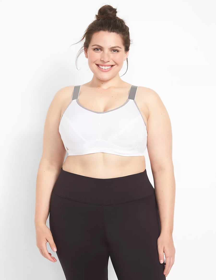 White Lane Bryant LIVI High-Impact Wicking Underwire Women Sports Bra | EMM932YI