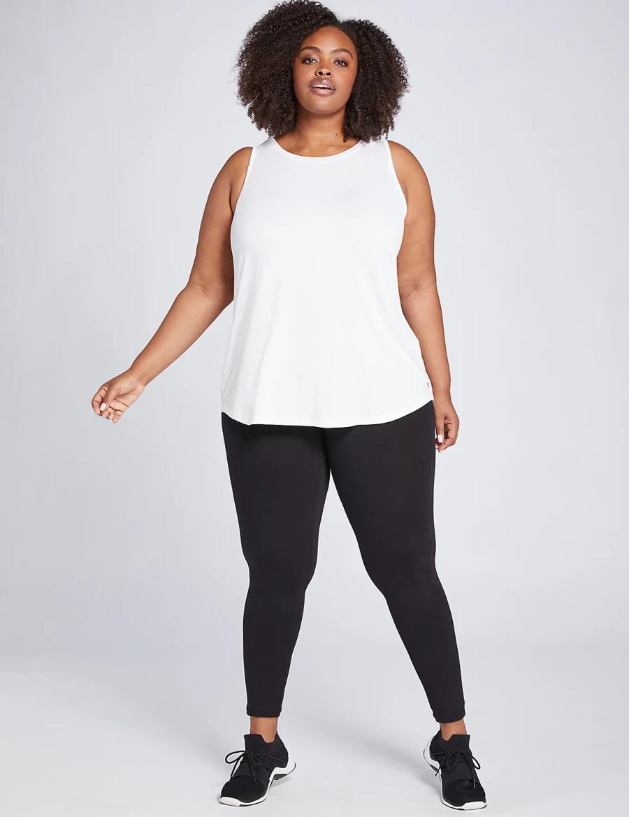 White Lane Bryant LIVI High-Neck V-Back Women Tank Top | LWC6910MR