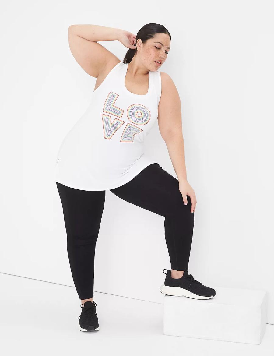 White Lane Bryant LIVI Pride Racerback Women Tank Top | GYC2191FH