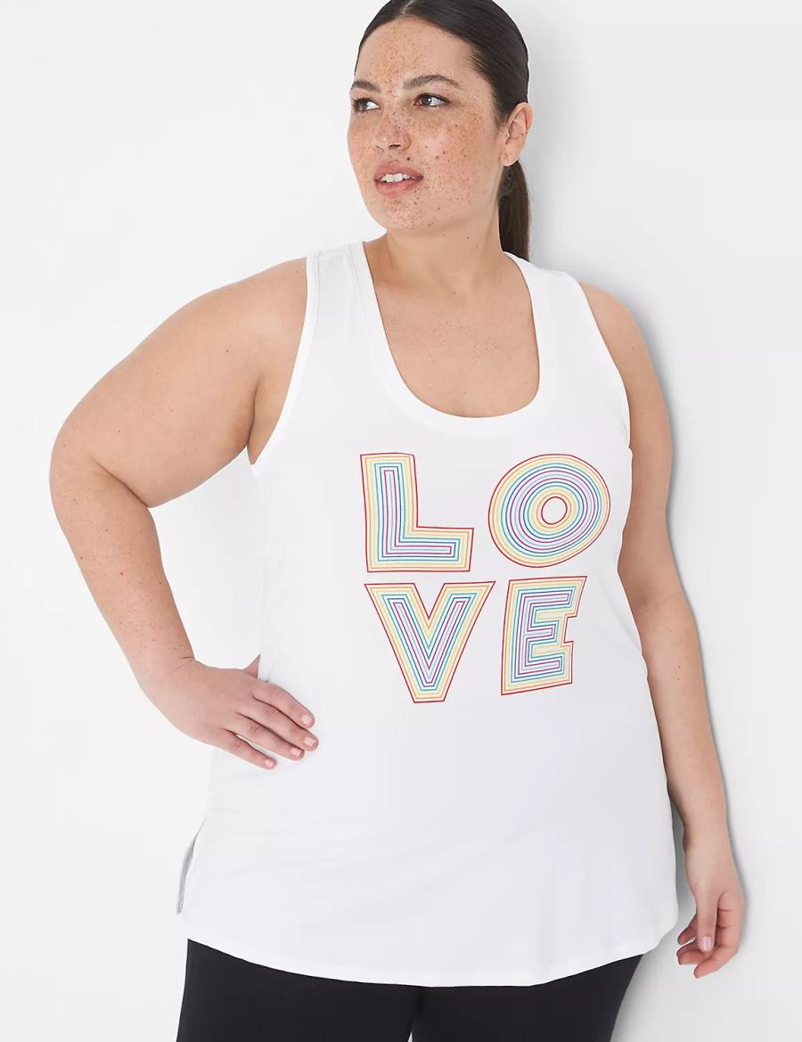 White Lane Bryant LIVI Pride Racerback Women Tank Top | GYC2191FH