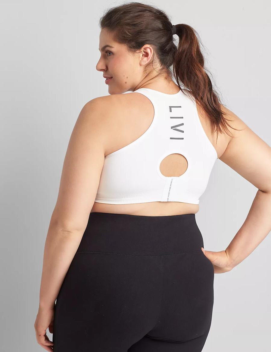 White Lane Bryant LIVI Wireless Medium-Impact Seamless Women Sports Bra | UFR5762QA