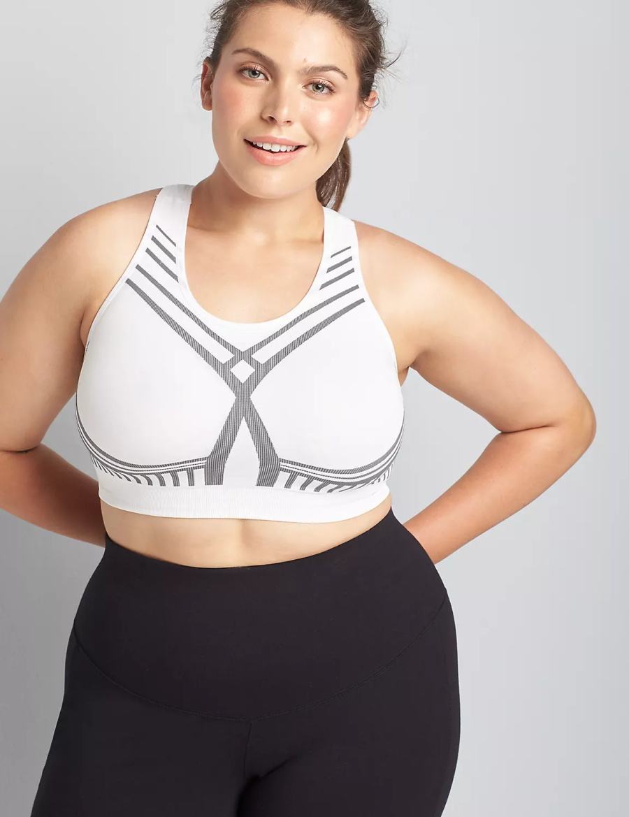 White Lane Bryant LIVI Wireless Medium-Impact Seamless Women Sports Bra | UFR5762QA