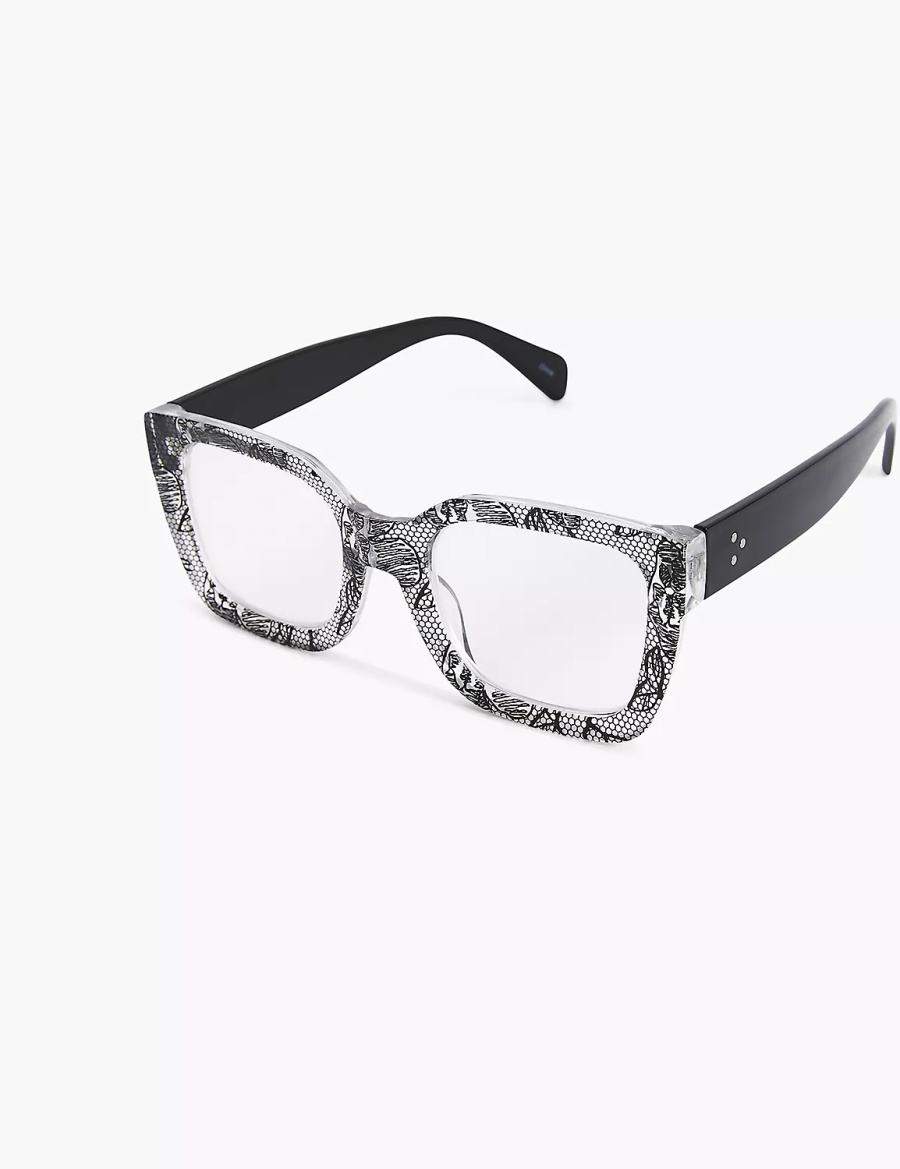 White Lane Bryant Lace Print Square Reading Women Glasses | KSU9573OJ