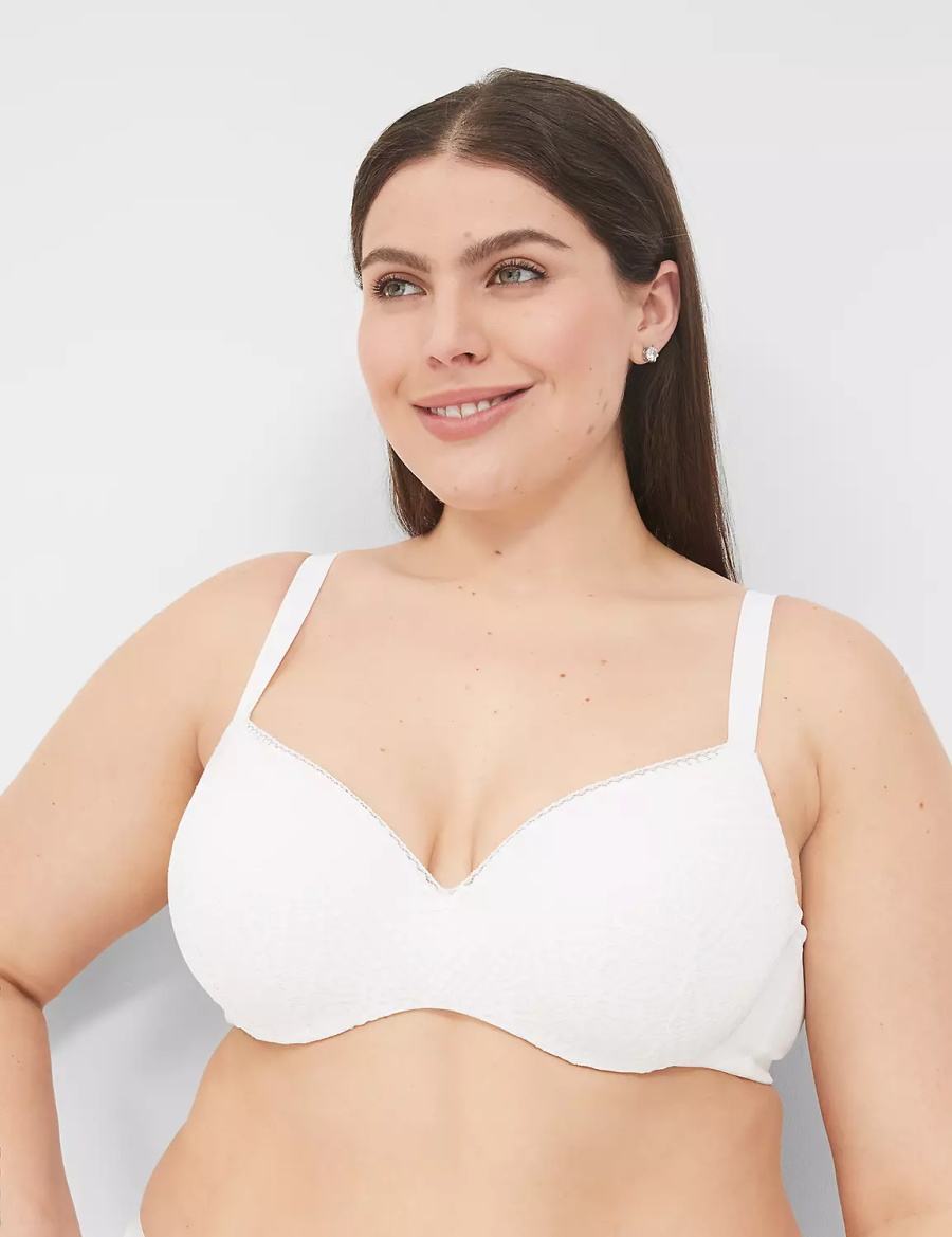 White Lane Bryant Lightly Lined With Lace Women Balconette Bra | YGW8239IO