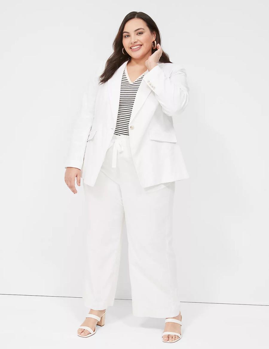 White Lane Bryant Linen One-Button Women Blazers | ZJH1712EU