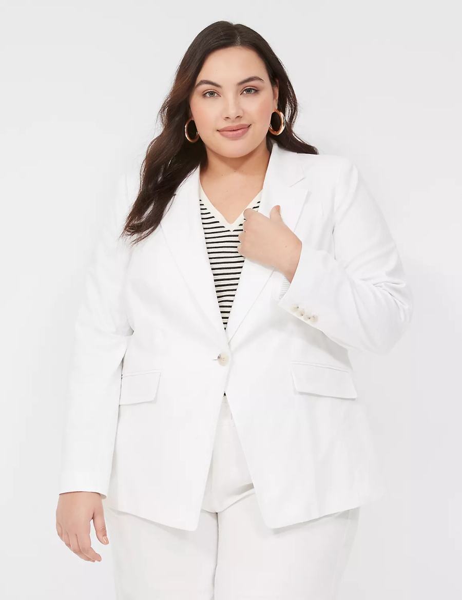 White Lane Bryant Linen One-Button Women Blazers | ZJH1712EU