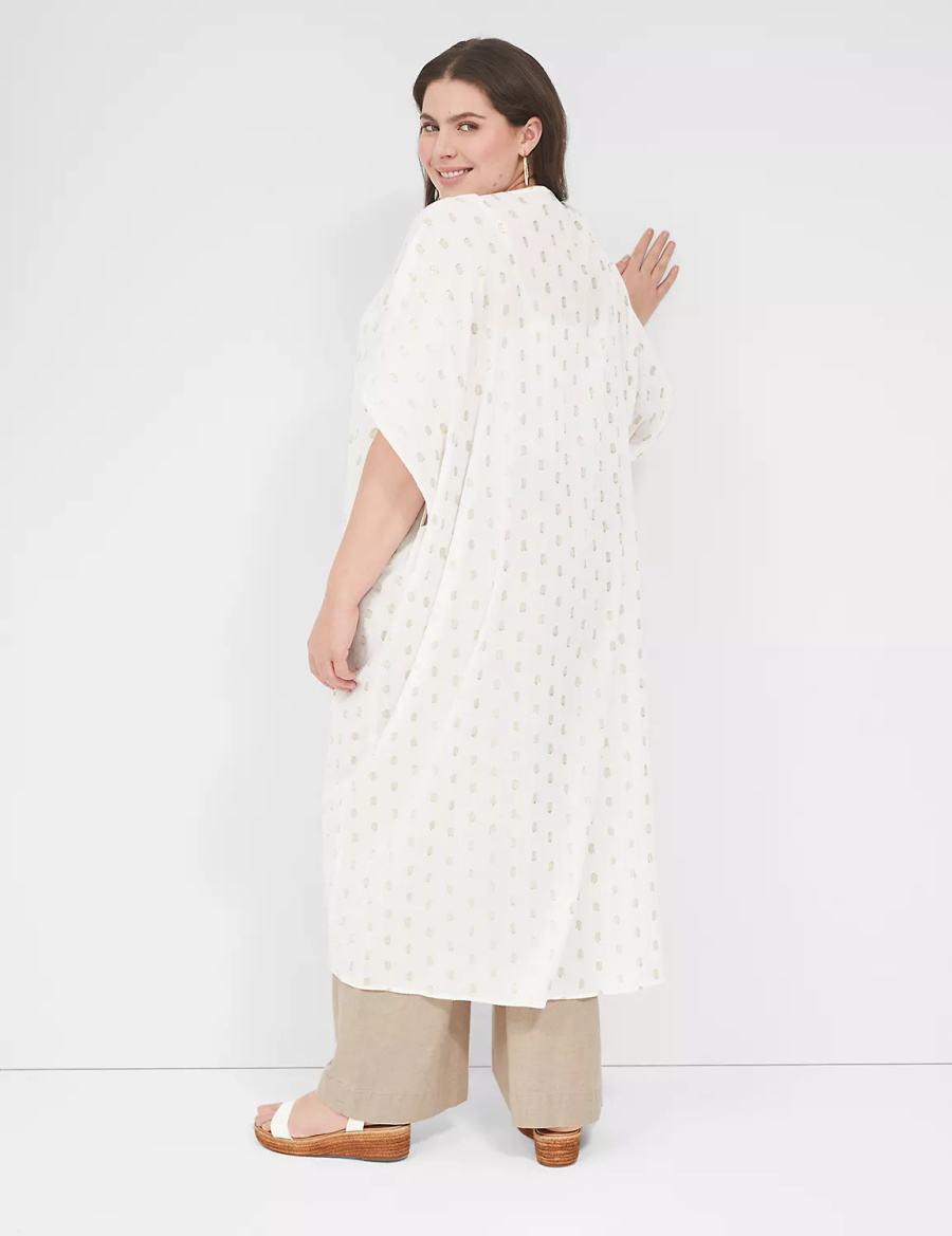 White Lane Bryant Lurex Maxi Overpiece Women Robe | RHM119DU