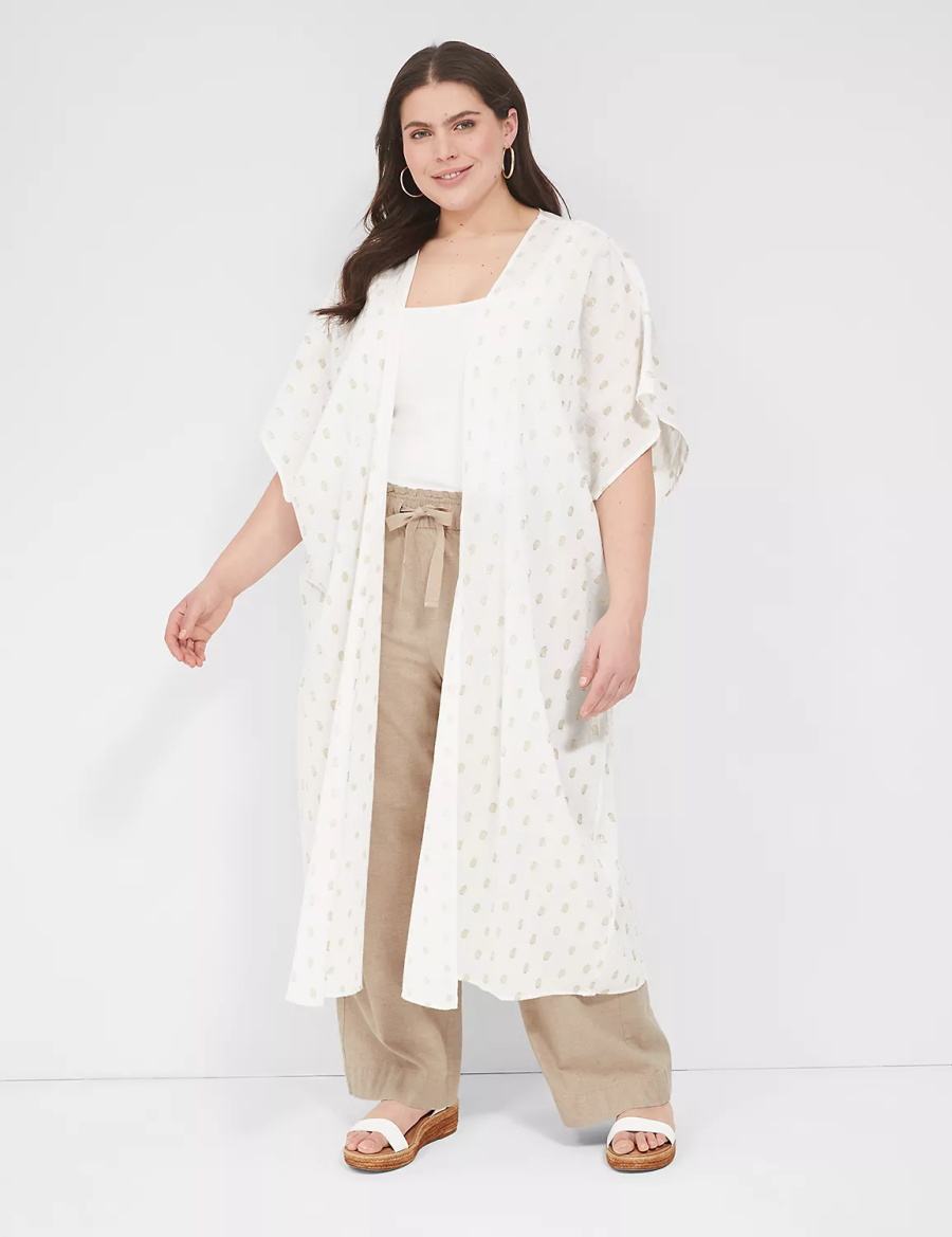 White Lane Bryant Lurex Maxi Overpiece Women Robe | RHM119DU