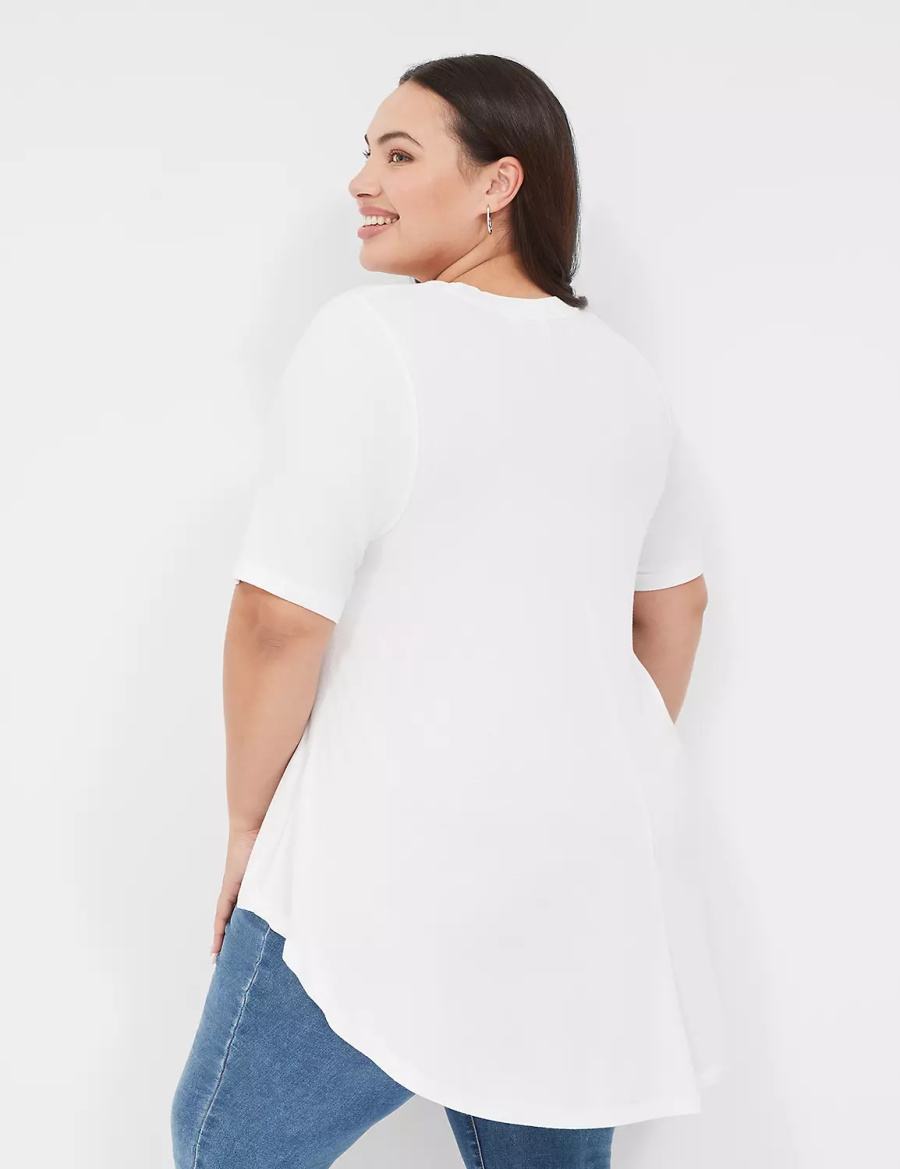 White Lane Bryant Max Swing Perfect Sleeve Crew-Neck Tee Women T Shirts | EUS121YP