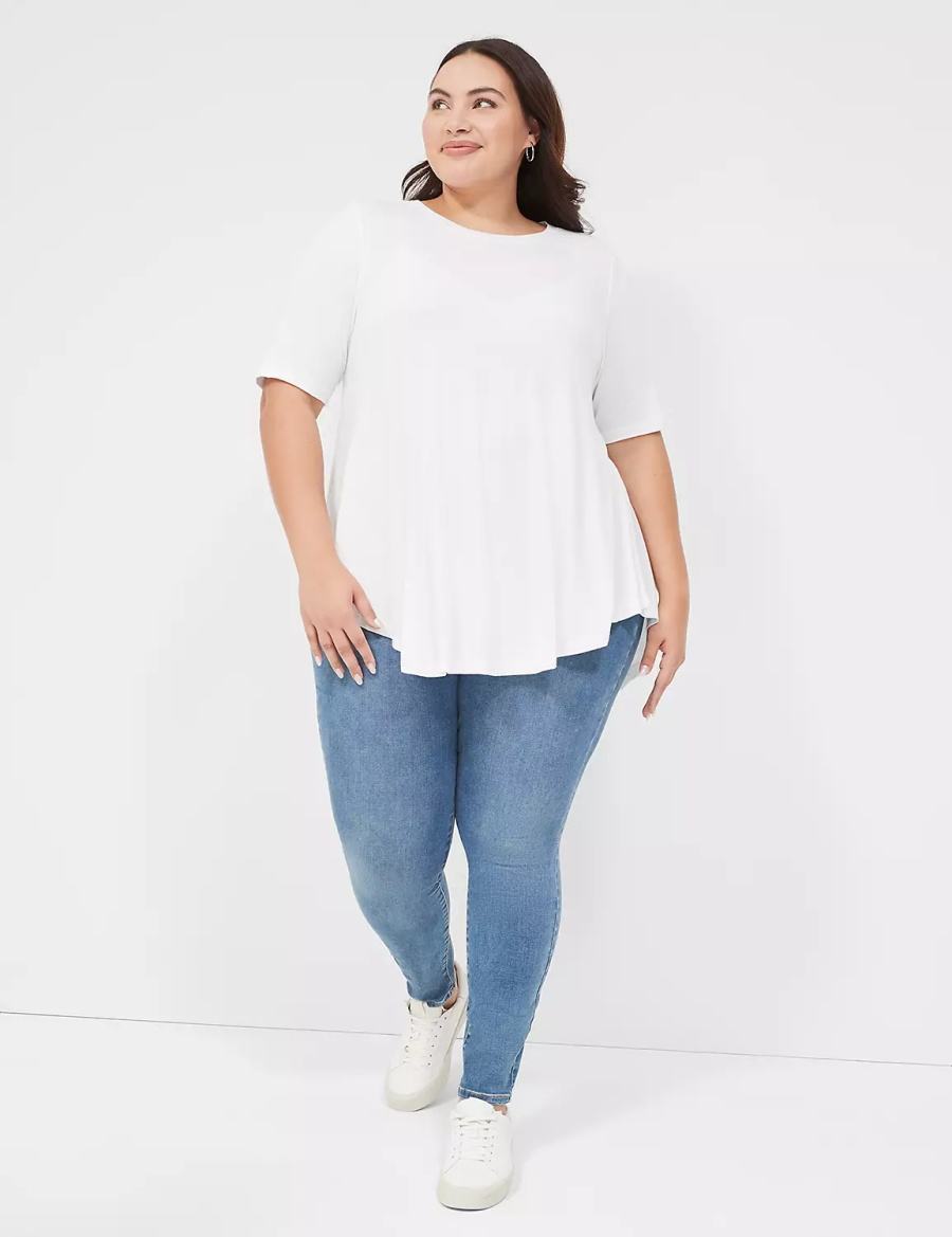 White Lane Bryant Max Swing Perfect Sleeve Crew-Neck Tee Women T Shirts | EUS121YP