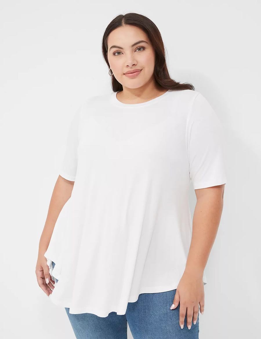 White Lane Bryant Max Swing Perfect Sleeve Crew-Neck Tee Women T Shirts | EUS121YP