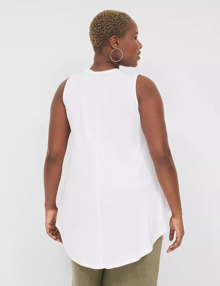 White Lane Bryant Max Swing Sleeveless High-Neck Tunic Women T Shirts | YZD2232QF