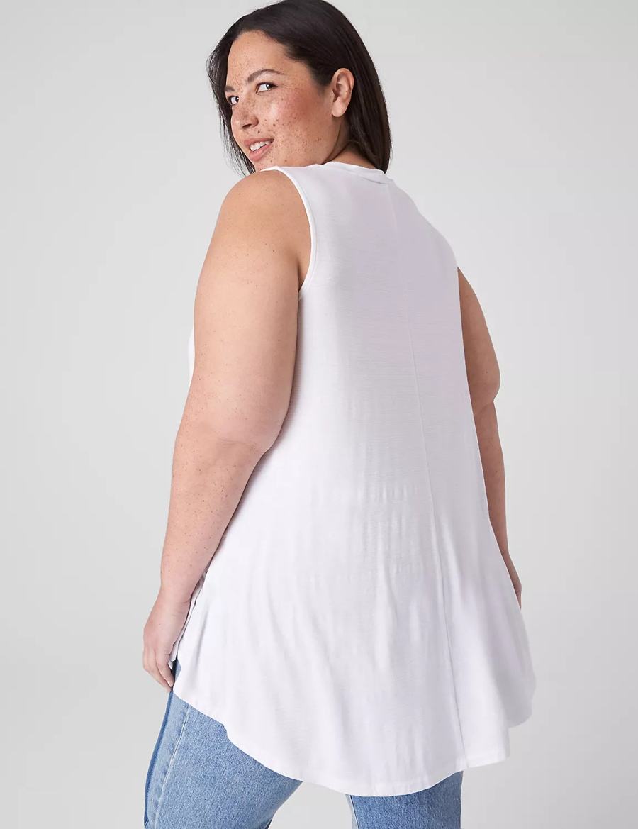 White Lane Bryant Max Swing Sleeveless High-Neck Tunic Women T Shirts | TNW1454SW