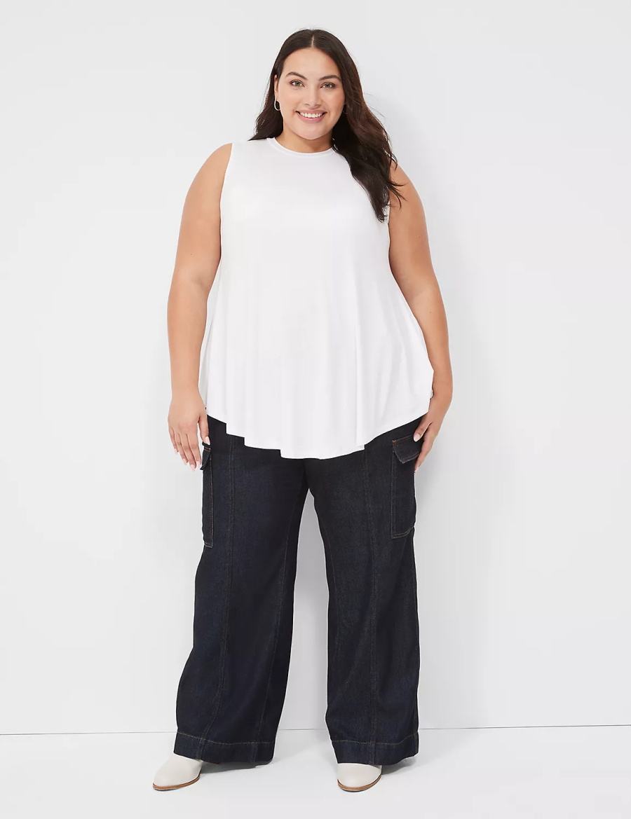 White Lane Bryant Max Swing Sleeveless High-Neck Tunic Women T Shirts | TNW1454SW