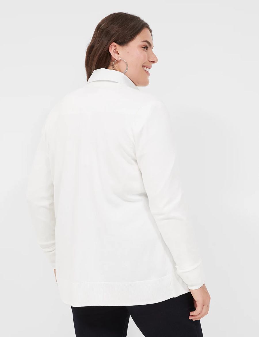 White Lane Bryant Modern Long-Sleeve Open-Front Women Cardigan | YKP7286IR