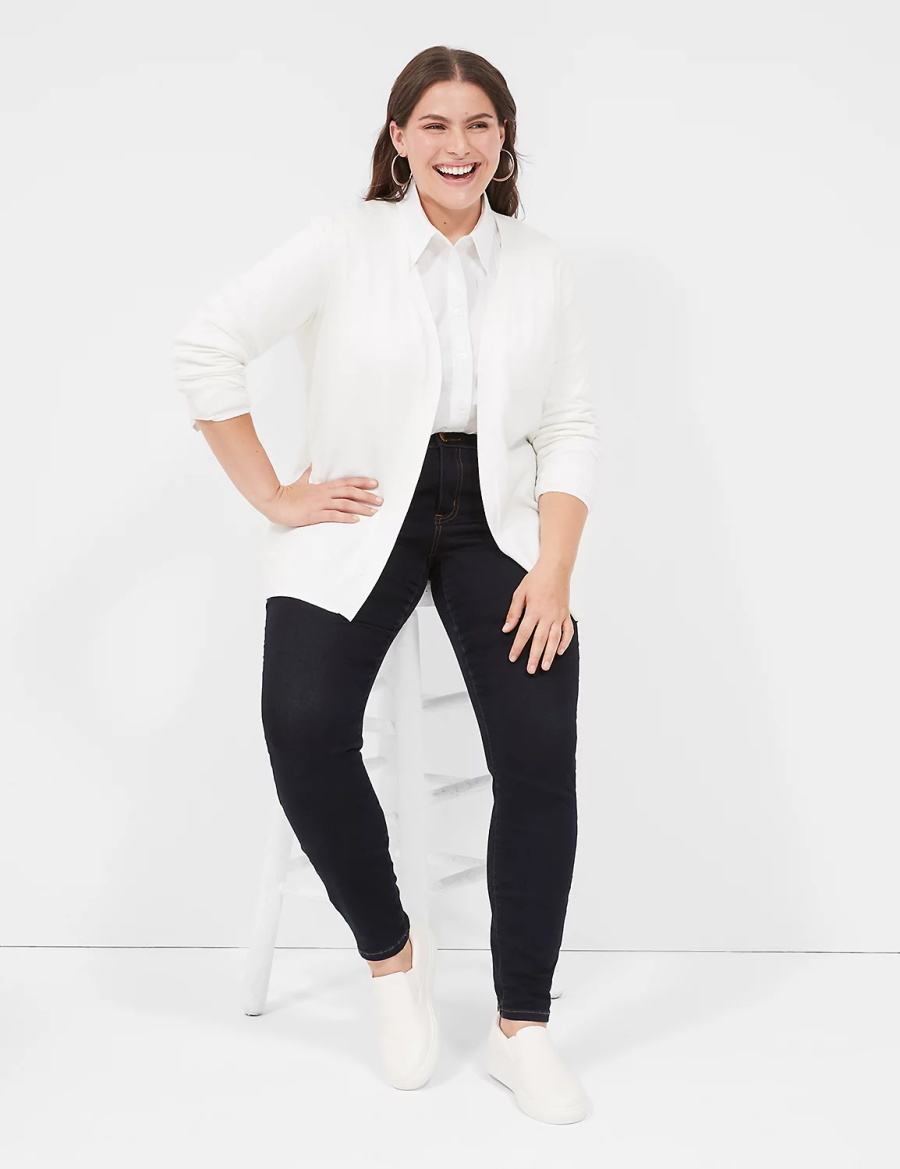 White Lane Bryant Modern Long-Sleeve Open-Front Women Cardigan | YKP7286IR