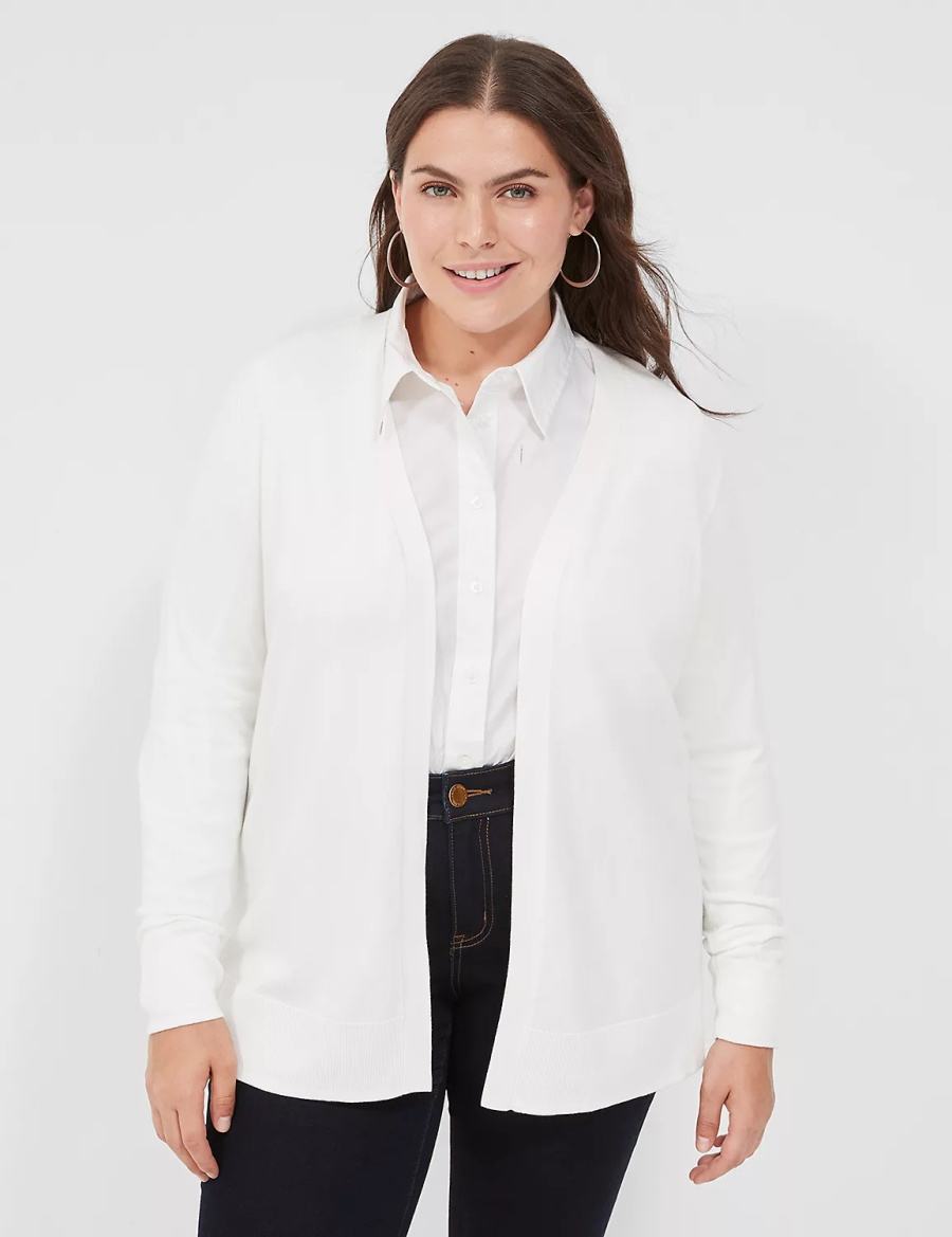 White Lane Bryant Modern Long-Sleeve Open-Front Women Cardigan | YKP7286IR