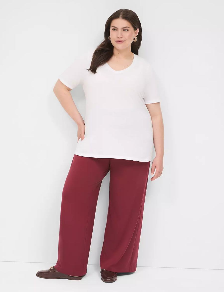 White Lane Bryant Perfect Sleeve V-Neck Tee Women T Shirts | FKB9890ZO