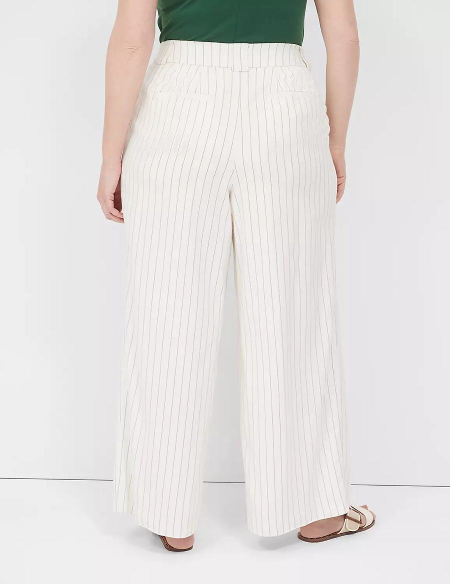 White Lane Bryant Pleated Wide Leg Women Pants | VVU1842KS