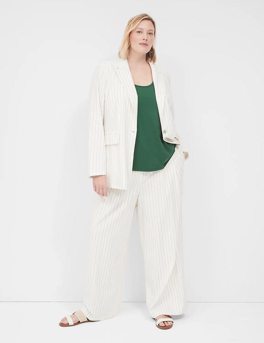 White Lane Bryant Pleated Wide Leg Women Pants | VVU1842KS