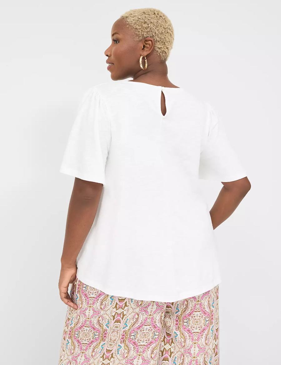 White Lane Bryant Relaxed Crochet Crew-Neck Top Women T Shirts | YRV7910YY