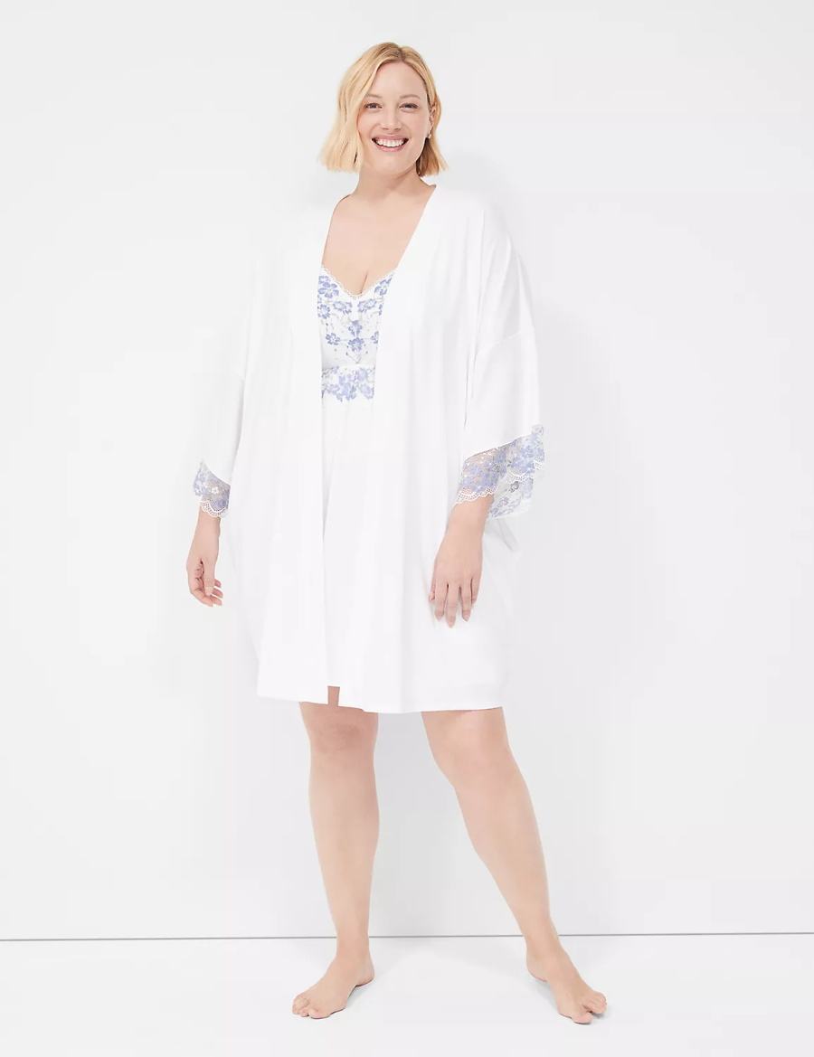 White Lane Bryant Romance Lace-Trim Women Robe | GFJ8544UC