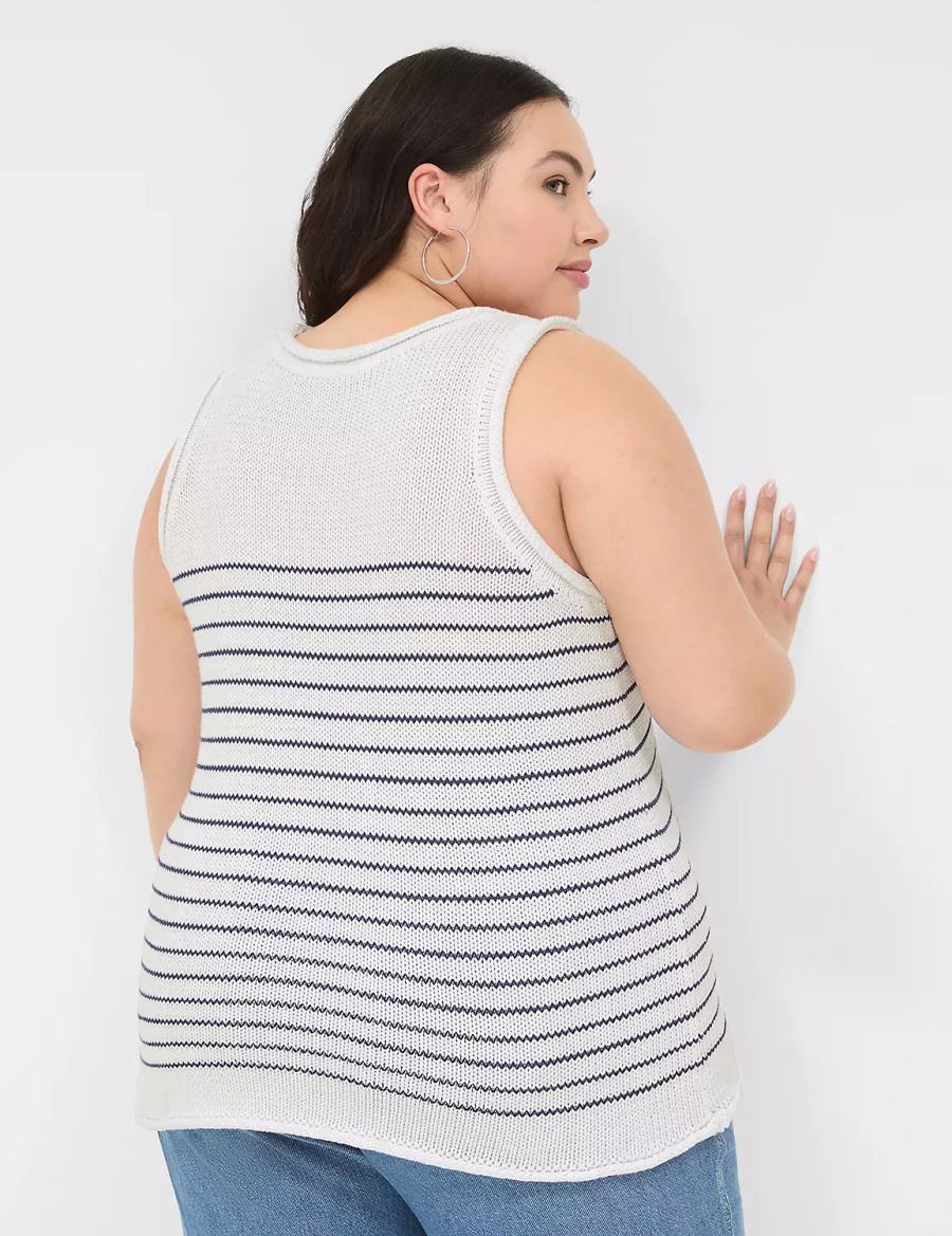 White Lane Bryant Striped Women Tank Top | IOL377KV