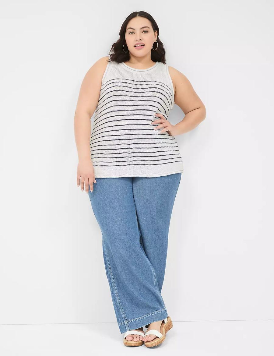 White Lane Bryant Striped Women Tank Top | IOL377KV