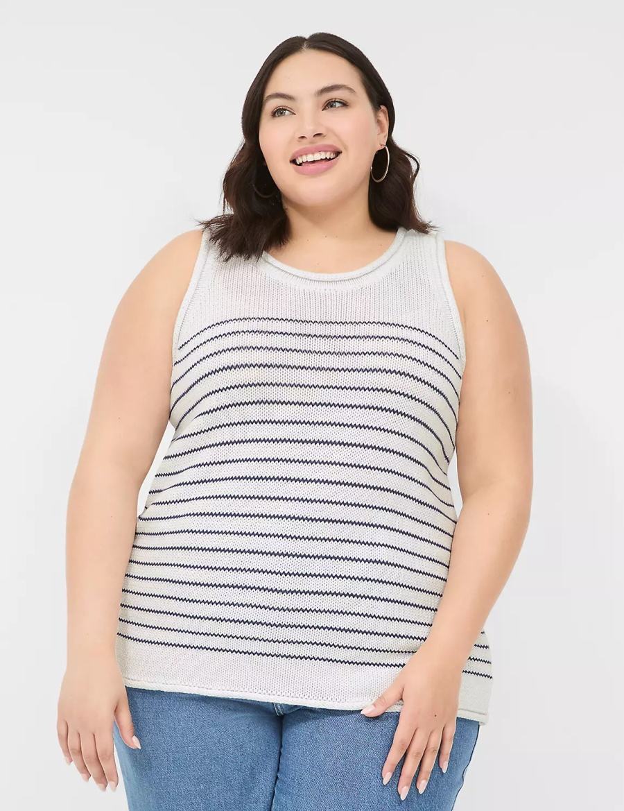 White Lane Bryant Striped Women Tank Top | IOL377KV