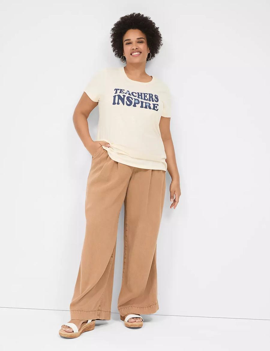 White Lane Bryant Teachers Inspire Graphic Tee Women T Shirts | VCE6447FZ