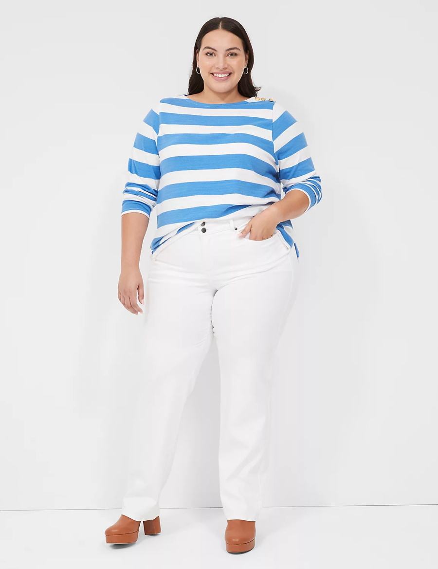 White Lane Bryant Tighter Tummy Fit High-Rise Straight Women Jeans | XCV4739YD