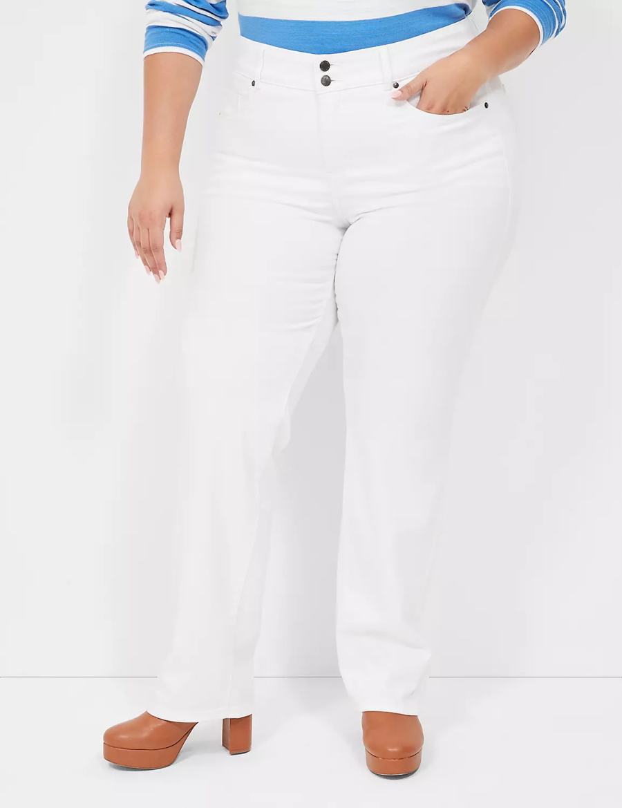 White Lane Bryant Tighter Tummy Fit High-Rise Straight Women Jeans | XCV4739YD