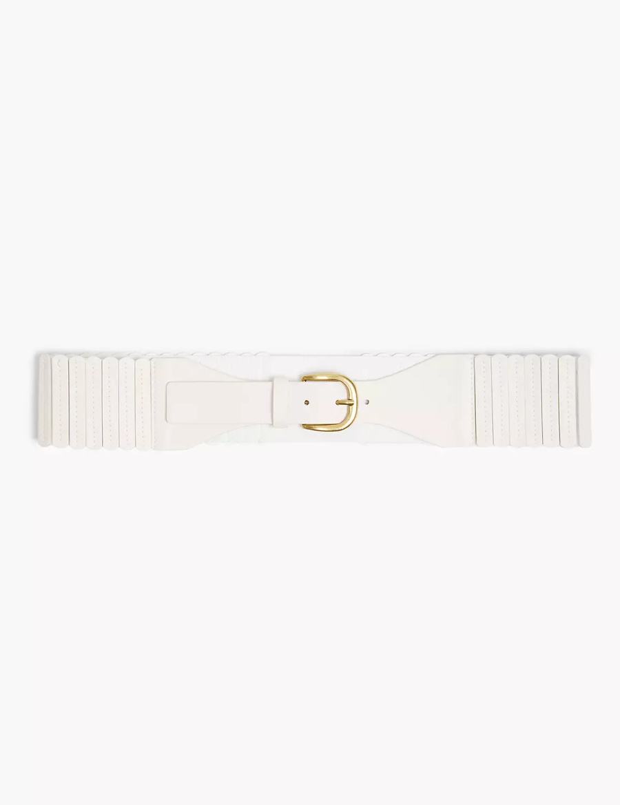 White Rose Lane Bryant Faux-Leather Stretch Accordion Women Belts | TQF1328YV