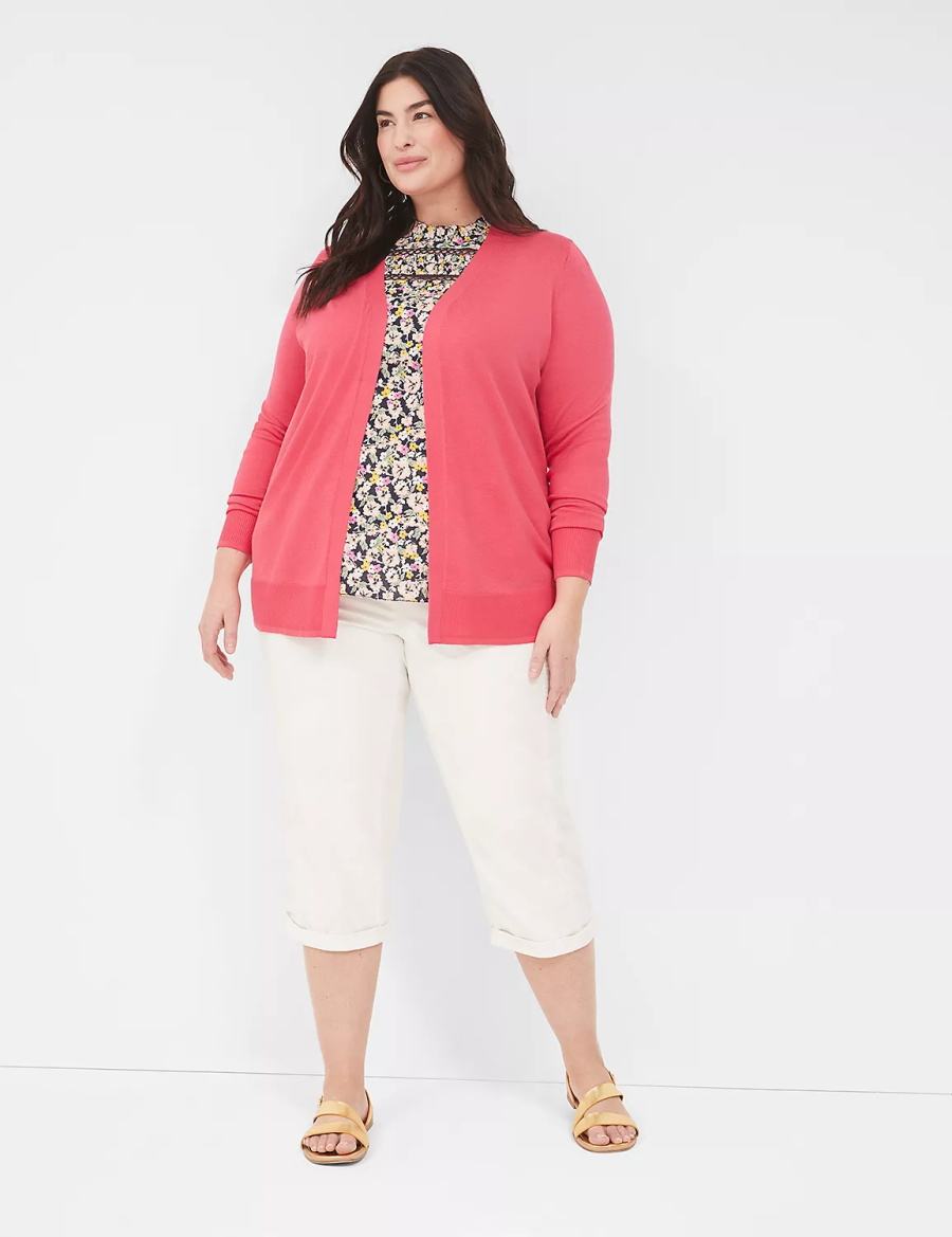 White Rose Lane Bryant Slub Pull-On Crop Women Pants | HHR6448HX