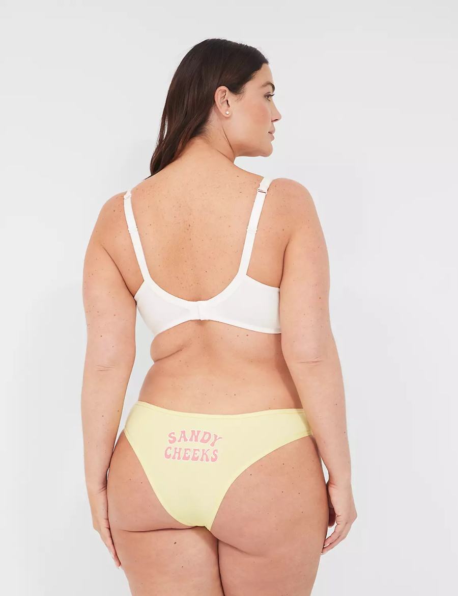 Yellow Lane Bryant Crush Cotton Dipped Tanga Women Briefs | HRP7418RC